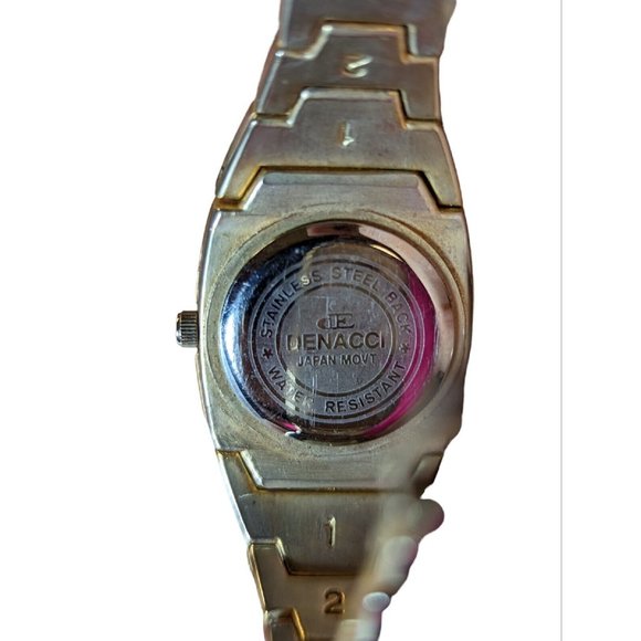 Denacci Watch Men Women Silver Tone Faceted Blue Crystal Dial Set - Picture 5 of 6